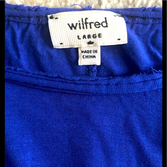 WILFRED royal blue high-low slouchy cropped top L! - Picture 5 of 5